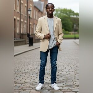 Kenzo Homme Classic Beige Blazer-Size 48-Wool-70%-Silk-30%-NWT